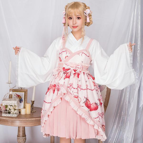 ワンピース ロリータ 和風 苺 レディース 可愛い おしゃれ ノースリーブ コスプレ Buyee Buyee 日本の通販商品 オークションの代理入札 代理購入