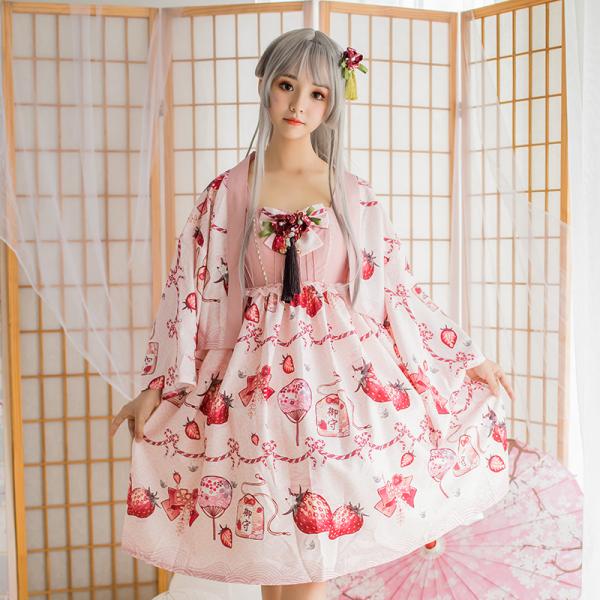 ワンピース ロリータ 和風 苺 レディース 可愛い おしゃれ ノースリーブ コスプレ Buyee Buyee 日本の通販商品 オークションの代理入札 代理購入