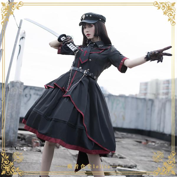 ロリータ 軍ロリ ワンピース レディース 半袖 コスプレ ミニロリ ブラック 可愛い かっこいい Buyee Buyee Japanese Proxy Service Buy From Japan Bot Online