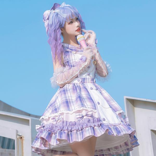 35 割引ホワイト系ブランド品専門の アイドル衣装 コスプレ ゆめかわいい パープル ロリータ ワンピース コスプレ レディースホワイト系 Www Stoilmgt Com