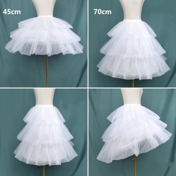 ロリータ Lolita パニエ ボリューム ワイヤー入り ロング 丈70cm ウエディング 結婚式 ホワイト ブラック
