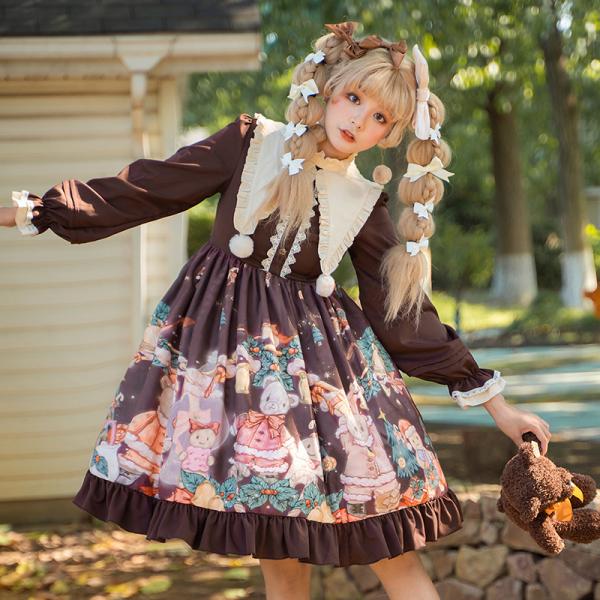 最大77％オフ！ ロリータ ワンピース ブラウン L rahathomedesign.com