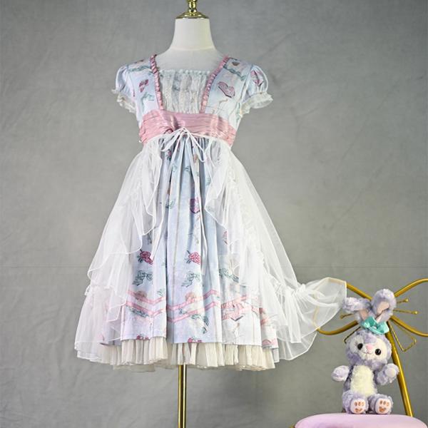 ロリータ オーバースカート 丈63cm チュール 宮廷風 ウエディング ラブリー かわいい クラシカル ふわふわ ヴィンテージ