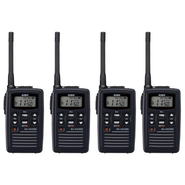 インカム　アルインコ 特定小電力トランシーバー　DJ-CH202M ミドルアンテナ 4台セット 20ch 防沫型　無線機