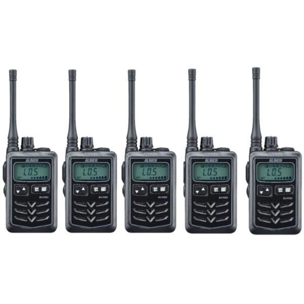 インカム　アルインコ　DJ-P321BM （ブラック） 5台セット　ミドルアンテナ 特定小電力トランシーバー 　47ch IP67 中継対応 防浸　接客機能記載　無線機