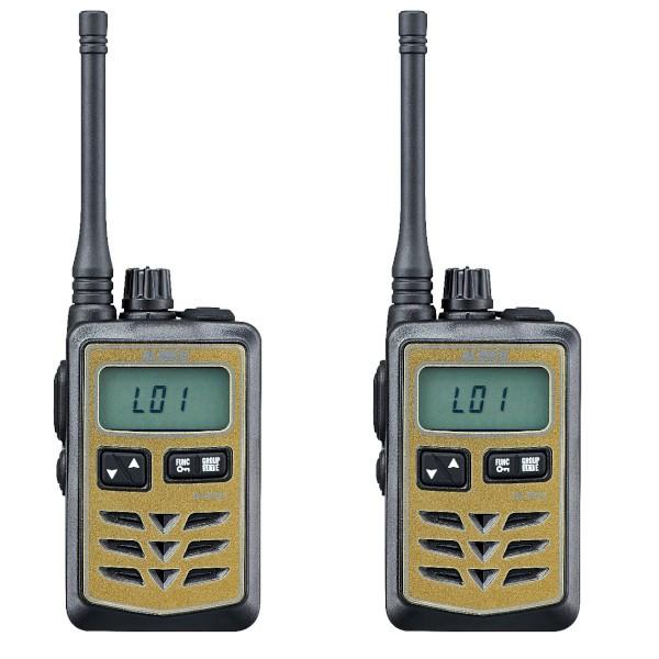 インカム　アルインコ　DJ-P321GM （ゴールド） 2台セット　ミドルアンテナ 特定小電力トランシーバー 　47ch IP67 中継対応 防浸　接客機能記載　無線機