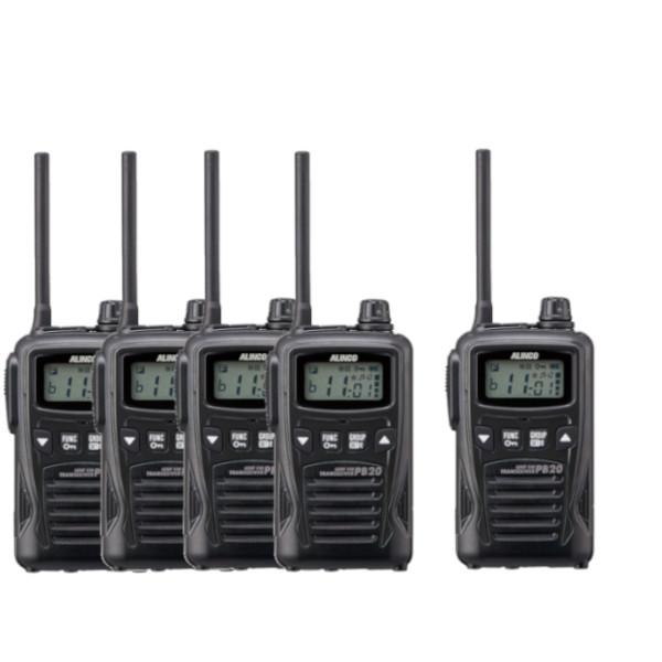 生産終了品 5台セット　DJ-PB20BA  　アルインコ　20ch 防塵 防沫 生活防水 特定小電力トランシーバー　ALINCO　トランシーバー　無線機