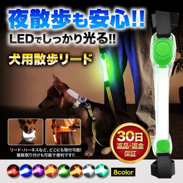 散歩 ライト 犬 お散歩ライト LED リード ペット 明るい 電池 防犯 安全