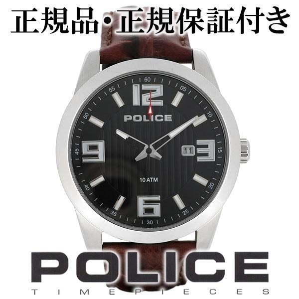 POLICE（ポリス） 腕時計 メンズ ブランド トロフィー ブラック レザー 