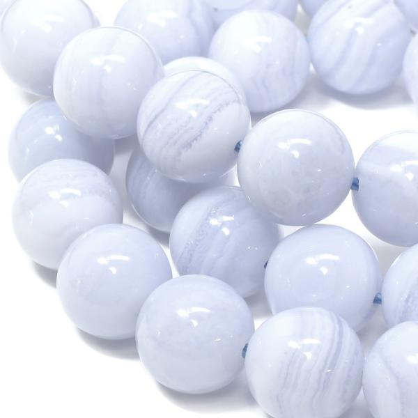 天然石ビーズ ブルーレース 10mm 丸玉 2玉セット パワーストーン 粒売り 贈り物