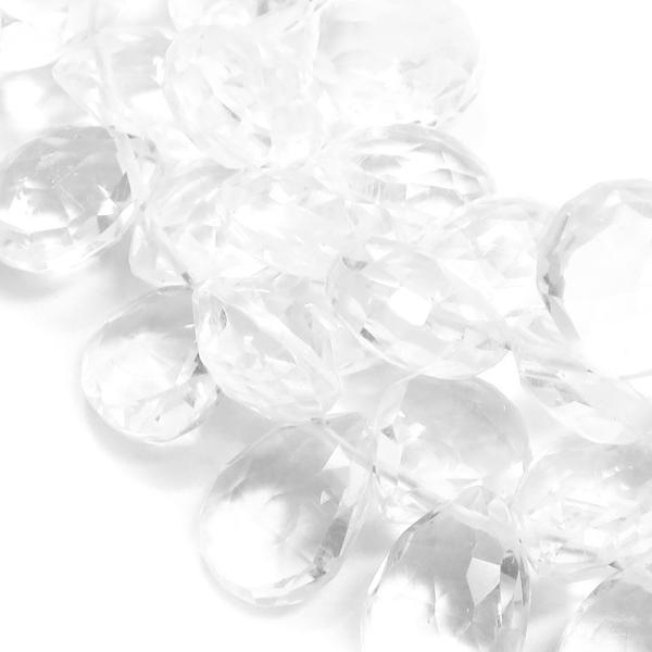 天然石ビーズ 水晶 10×7.5mm ペアーカット 2玉セット パワーストーン 粒売り 贈り物