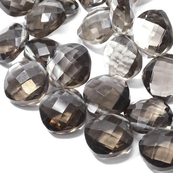 天然石ビーズ スモーキークオーツ 5.5×5.5mm スクエアカット 2玉セット パワーストーン 粒売り 贈り物