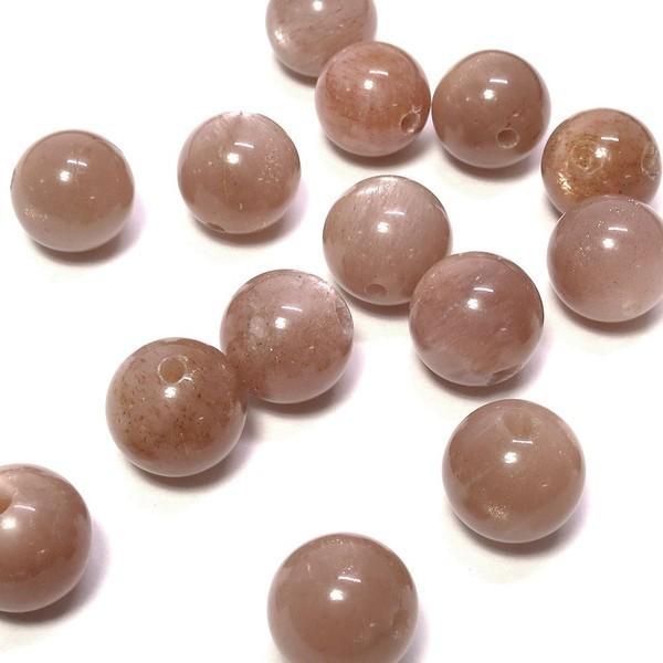 天然石ビーズ サンストーン 8mm 丸玉 6玉セット パワーストーン 粒売り 贈り物