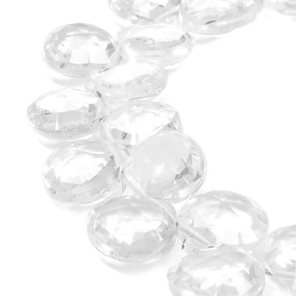 天然石ビーズ 水晶 7×7mm マロンカット 4玉セット パワーストーン 粒売り 贈り物