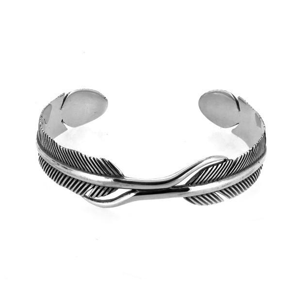 フェザー シルバー 925 バングル 羽根 フェザー バングル 羽根 ネイティブ ブレスレッド 腕輪 シルバー