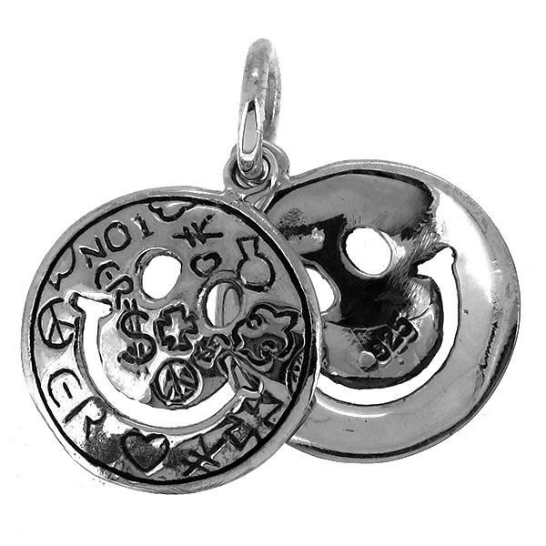 ペンダントトップ　シルバー　スマイル　 スマイル ペンダントヘッド(チェーンなし) フェイス マーク 笑