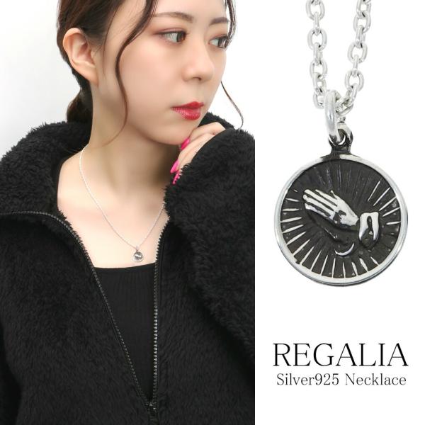 REGALIA プレイングハンズ プチ コイン ネックレス ペンダント シルバー925 銀 メダイ 祈り手 祈る手 祈りの手 シルバー シルバーネックレス 華奢