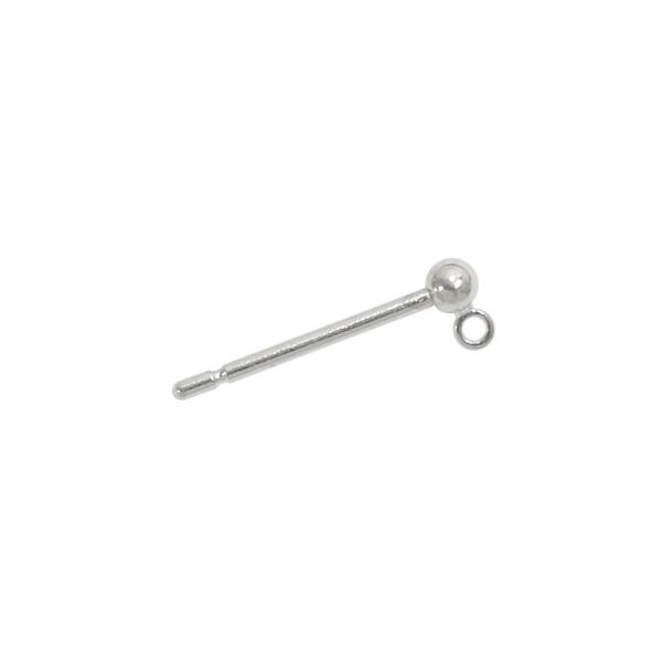 2mm 丸カン付ピアスポスト 1ペア2個売り SV925刻印 シルバーパーツ 贈り物