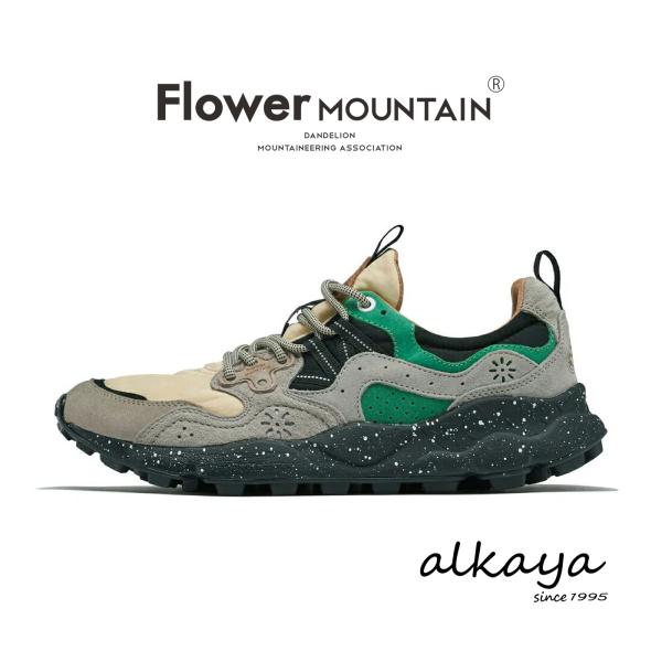 Flower MOUNTAIN フラワー マウンテン　YAMANO3 ヤマノ3  フラワーマウンテン ベージュ/グリーン スニーカー 靴 フラワーマウンテン 返品交換送料無料