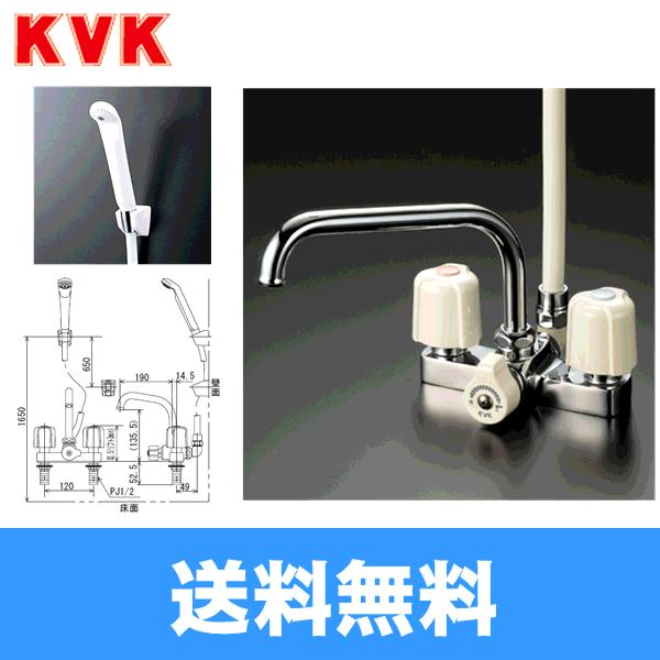 KVK デッキ形2ハンドルシャワー KF14E (水栓金具) 価格比較 KVK デッキ形2ハンドルシャワー KF14E (水栓金具) 価格比較