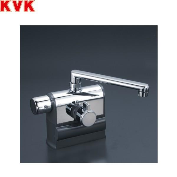 KVK デッキ形サーモスタット式混合栓 左ハンドル仕様 可変ピッチ 