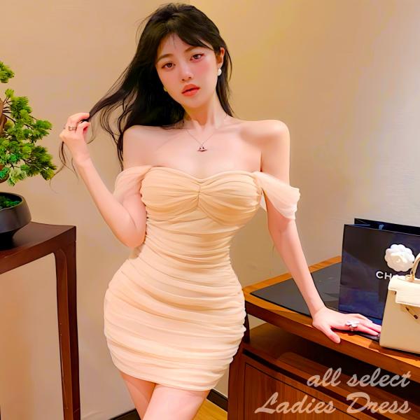 パーティードレス キャバドレス ナイトドレス キャバ ドレス ノースリーブ 結婚式 ワンピース 膝丈 韓国風 体型カバー お呼ばれ ミニドレス