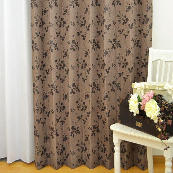 日本製 花柄 ウォッシャブル カーテン ミラノ フラワー グリーン ブラウン 遮光 北欧 5371 H カーテンカーテン 通販 Yahoo ショッピング