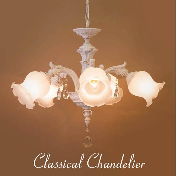 【LED電球対応】5灯電球5個付E26水雷型クラシカルシャンデリアグレース II all-window_grace2-c5