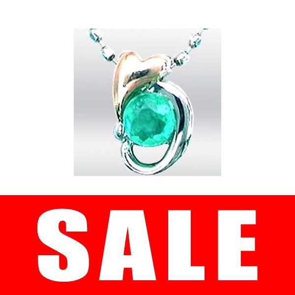 5月誕生石 プラチナ K18PGエメラルドペンダントネックレス オーダー