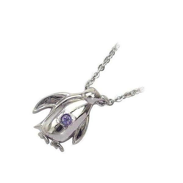 ネックレス レディース 天然石 ネックレス タンザナイト 12月 誕生石 ペンギン シルバー プレゼント オーダー爆買