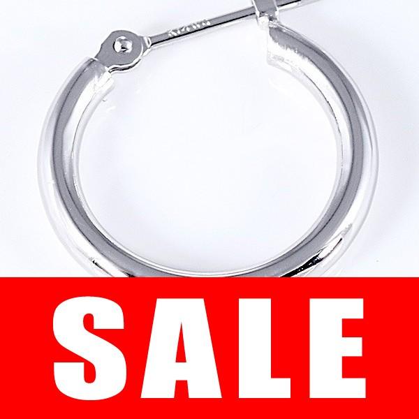 フープピアス メンズ ホワイトゴールド シンプル 輪っか リング 外径 限定タイムセール セール 約15mm 片耳用