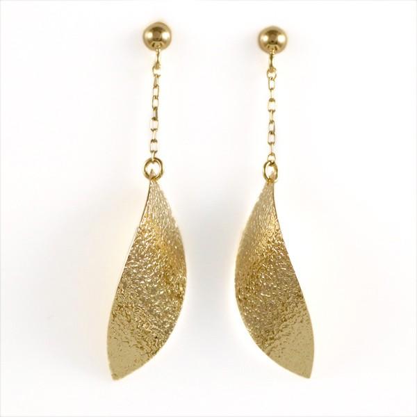 K18 18金 18k リーフ ピアス　イエローゴールド　♡ 18金 ピアス 葉 リーフ イエローゴールド地金 18k オーダー : allアル