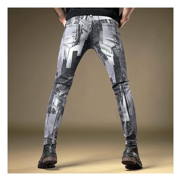 デニムパンツ メンズ ストリート系 スキニーパンツ モード系 オシャレ グレー 幾何学柄 インポート お兄系 ビター系 個性的 V系 ホスト 21 春 夏 秋 冬 新作 Buyee Buyee Japanese Proxy Service Buy From Japan Bot Online