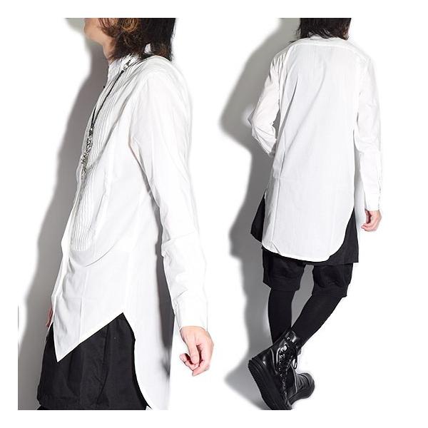 シャツ メンズ ロング丈 モードファッション タックシャツ ドレスシャツ エレガントシャツ ホワイト 白 個性的 お兄系 V系 ビジュアル系 モード 系ファッション Buyee Buyee Japanese Proxy Service Buy From Japan Bot Online