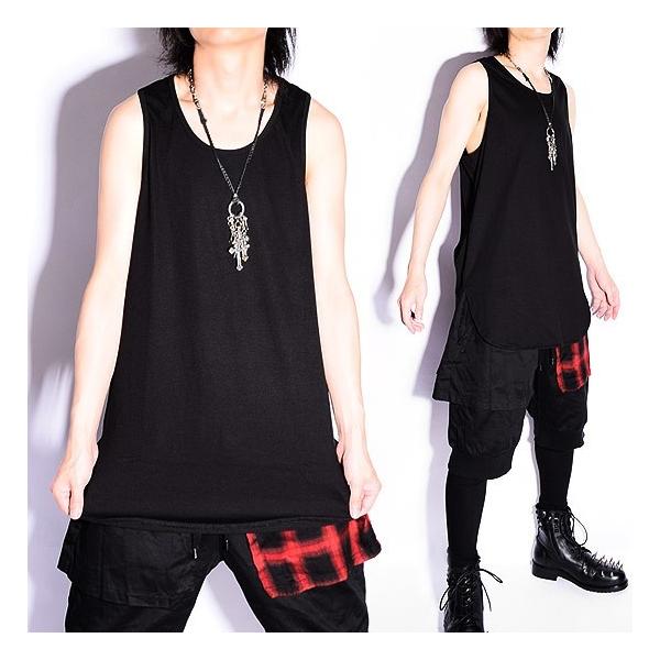 タンクトップ メンズ ロング丈 ロングタンクトップ ブラック 黒 レイヤード 重ね着 As Super Sonic 個性的 ホスト V系 ビジュアル系 モード系 日本製 Buyee Buyee Japanese Proxy Service Buy From Japan Bot Online