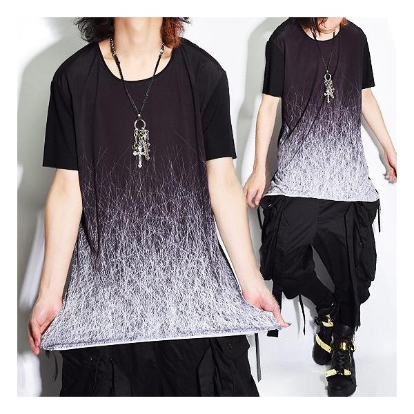 Tシャツ メンズ ロング丈 カットソー 変形 バイカラー プリント Alleglo 個性的 ホスト V系 ビジュアル系 モード系 ファッション 日本製 Buyee Servis Zakupok Tretim Licom Buyee Pokupajte Iz Yaponii