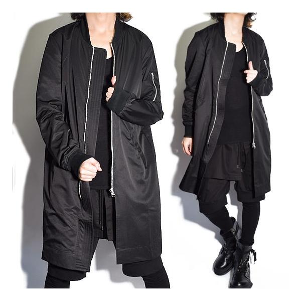 ロングコートメンズ Ma 1 Ma1 メンズファッション ミリタリーコート ロング丈 Ma 1 フライトジャケット オリジナル ビジュアル系 モード系 モード系 V系 ホスト 個性的 ブランド クローズ30スタイル A Blk Alleglo