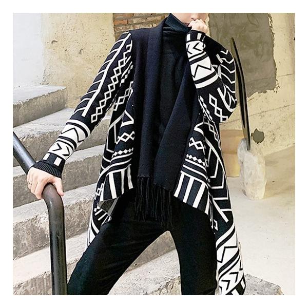 カーディガン メンズ 幾何学 ドレープカーディガン フリンジ 個性的 19 秋 冬 新作 お兄系 ホスト V系 ビジュアル系 モード系 ファッション Buyee 日本代购平台 产品购物网站大全 Buyee一站式代购 Bot Online