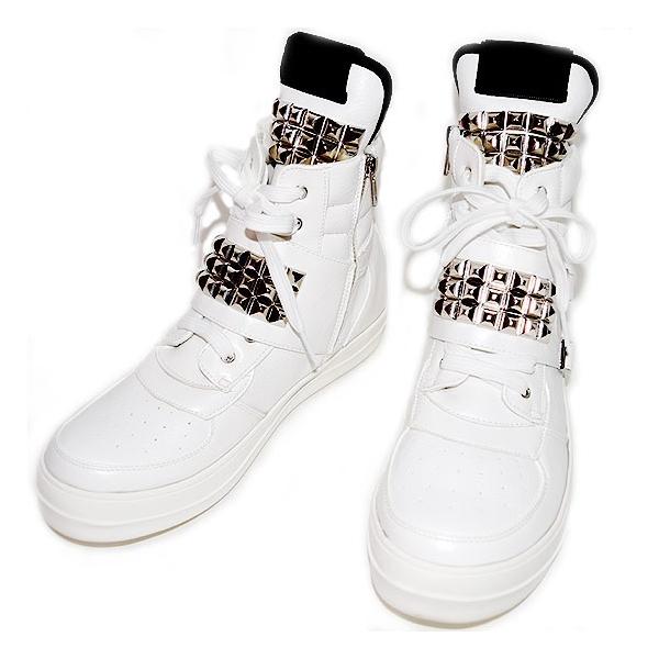 ハイカットスニーカー メンズ スタッズスニーカー Zip ホワイト 白 男 靴 ホスト 個性的 V系 ホスト Buyee Buyee Japanese Proxy Service Buy From Japan Bot Online