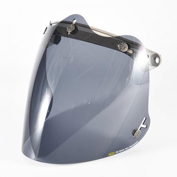 72JAM 開閉式フリップアップベース一体型 3D 立体コンペシールド ジェットヘルメット シールド [ブラックスモーク] メンズ レディース  CPSB04