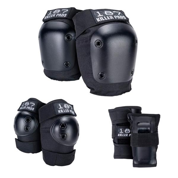 ONEEIGHTSEVEN ワンエイトセブン PRE-Kサイズ SIX PACK PAD SET パッドセット ( BLACK ) スケートボード プロテクター