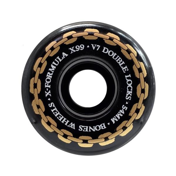 BONES WHEELS ボーンズ ウィール X-FORMULA DOUBLE LOCKS V7 BLACK 54mm 99A スケートボード スケボー ウィール スケートボード ウイール