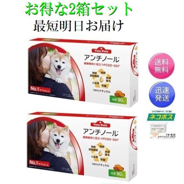 アンチノール 犬用 90粒×2箱 健康 関節 腎臓 心血管 認知症