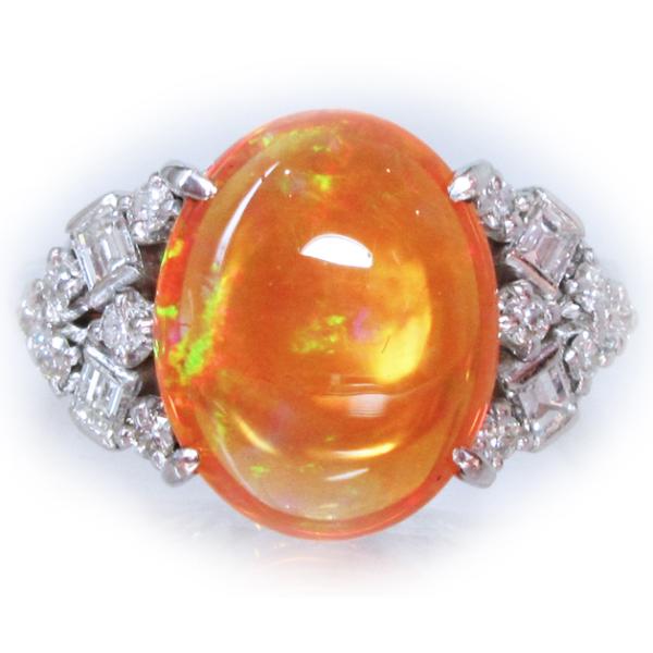 カボッション カット 天然 メキシコ産 ファイヤー オパール 2.450ct 