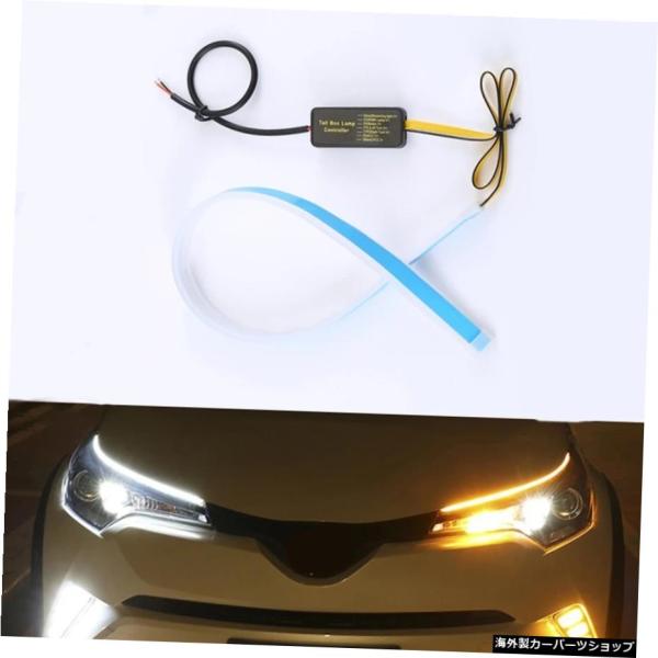 ヒュンダイi10i20i30サンタフェIX35ソナタLedストリップカーヘッドライトステッカーDRLデイタイムランニングライトダイナミックターンシグナル 2x 