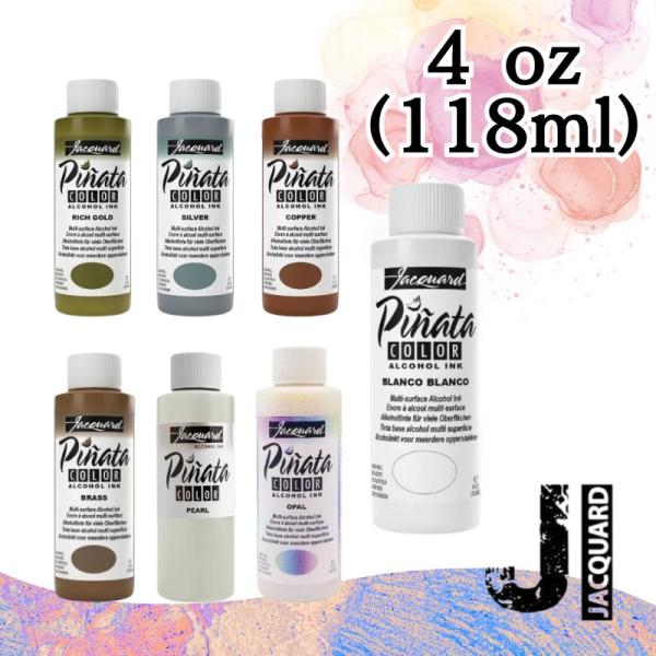 Jacquard ジャカード メタリックインク Pinata ピニャータ 7色 アルコールインク 4oz 4オンス 大容量 お得用 プラスチック 陶器 レジン クラフト アート 輸入品