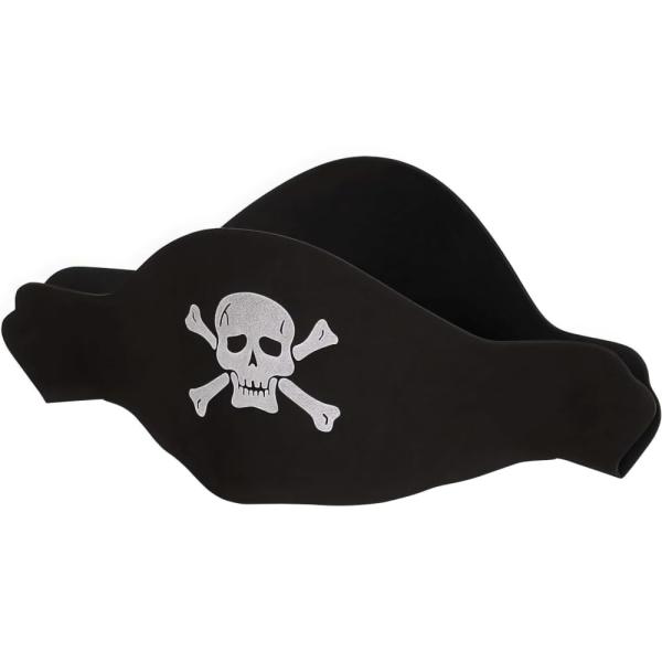 【並行輸入品】金歯の海賊 Child 12725 Black Pirate Hat Flat Foam   One Size Fits Most