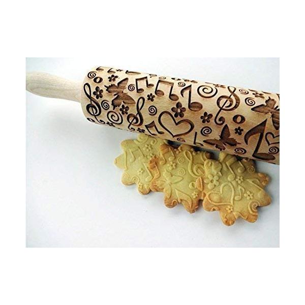 【並行輸入品】SUMMER TIME EMBOSSING ROLLING PIN ENGRAVED with FLOWERS NOTES an