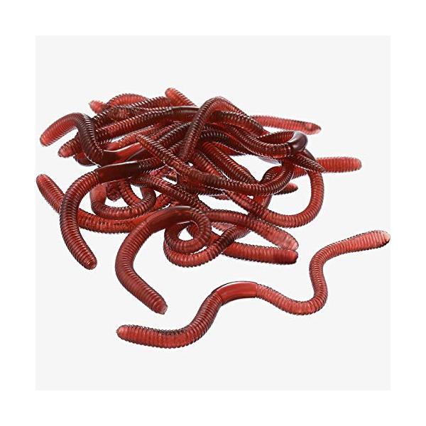 【並行輸入品】Gejoy 16 Pieces Fake Earthworm Plastic Lifelike Worm Soft Stretc