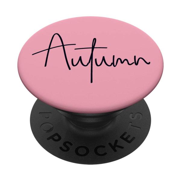 【並行輸入品】Autumn Name Custom Girl name on Pink Autumn PopSockets PopGrip